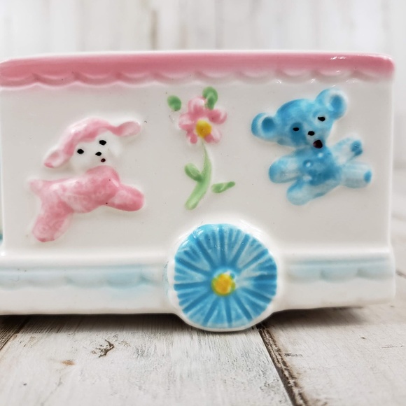 Vintage Inarco Japan Planter Baby Ceramic Train - Picture 2 of 7